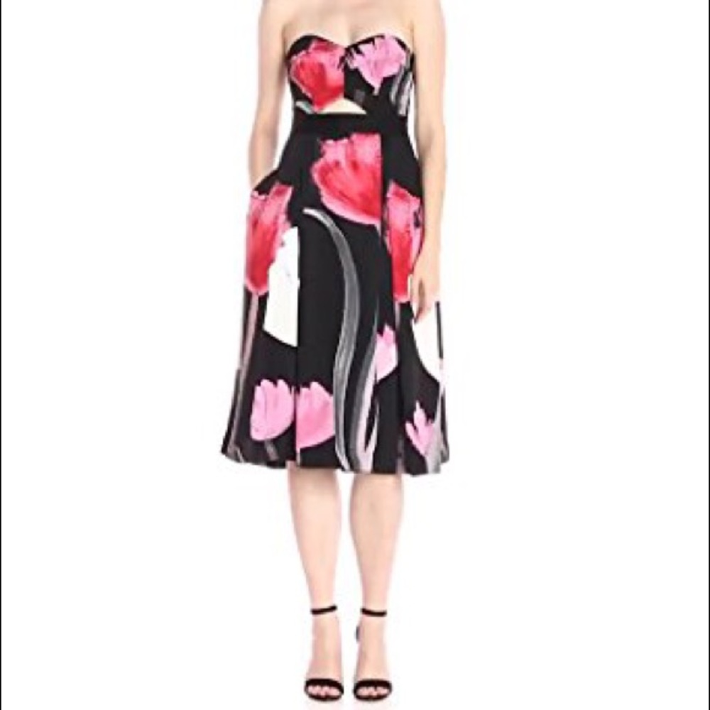 Rachel Rachel Roy Floral Strapless A-Line Dress
